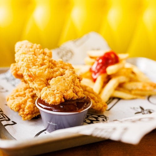 Fried Chicken Fingers T-Shirt Fries Junk Fast Kids Food